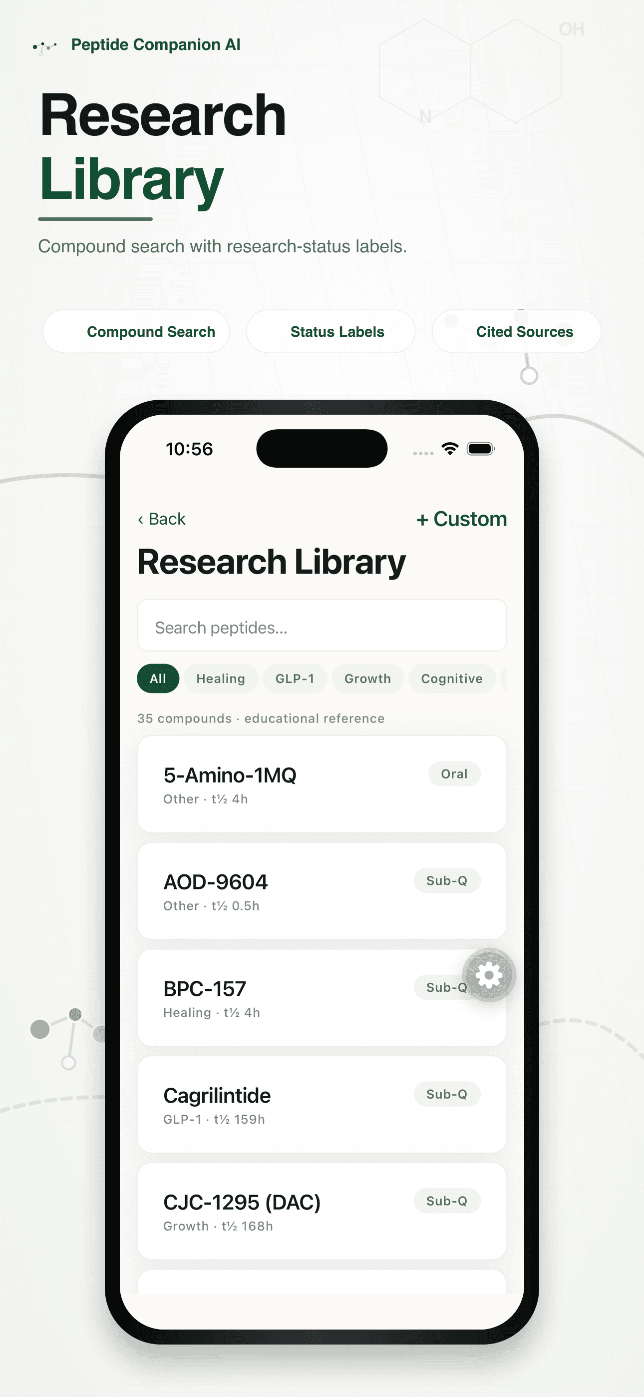 App Store preview showing the research library